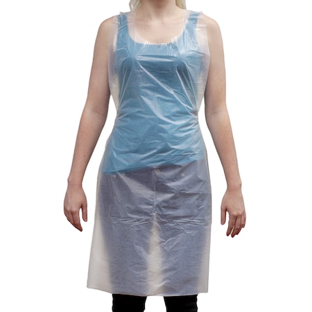 Safe Handler Disposable Food Handling Light Poly Aprons, OSFM, White (100-Pack) BLKC-ESPE-AP1W